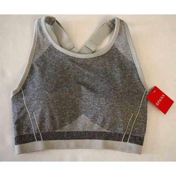 Spanx 50284R Women's Sz Small Spacedye Cloudy Gray Seamless Sculpt Sports Bra - Picture 3 of 7